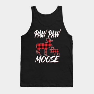 Red Plaid Paw Paw Moose Matching Family Pajama Christmas Gift Tank Top